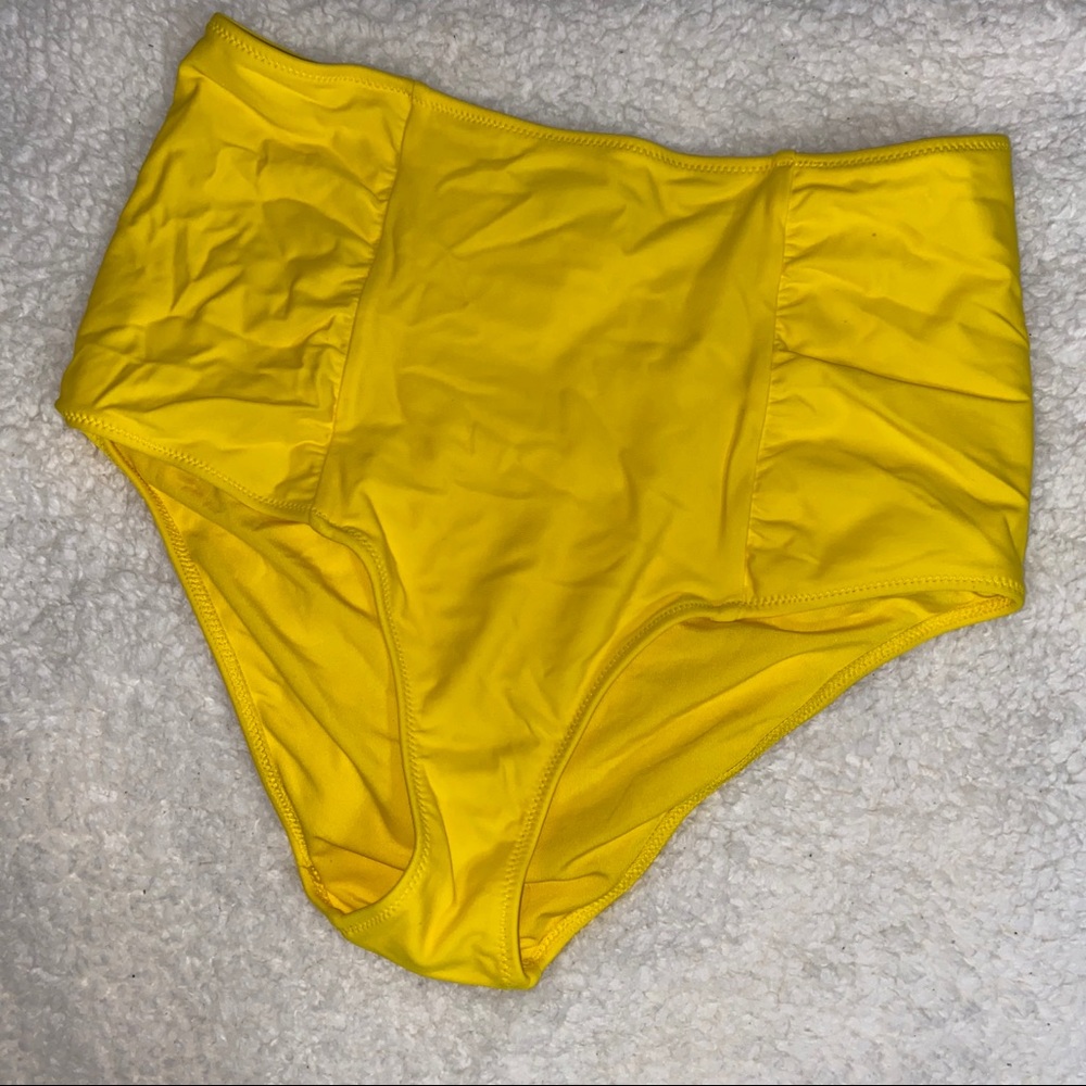 Yellow High-Waisted Bikini Bottoms